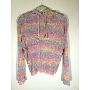 27 Miles Malibu Tatiana chunky cotton pastel striped pullover hoodie XS beachy